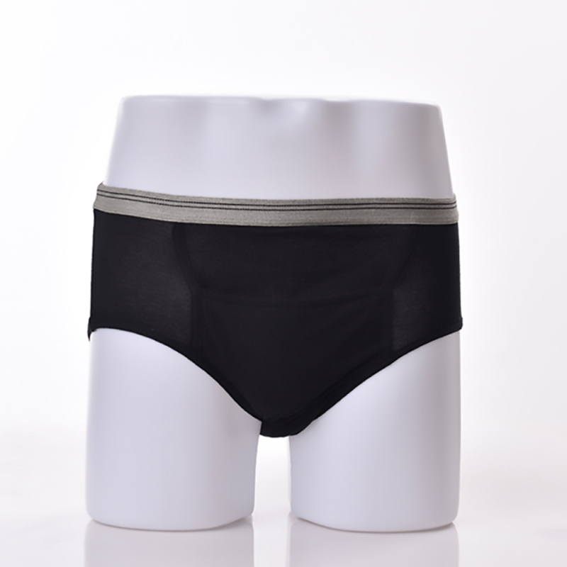 Incontinence Panties For Men Waterproof Boxers & Briefs Black White 100% Cotton PU-602